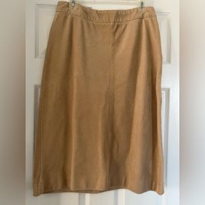 Ann Taylor Tan Brown Corduroy Skit with Side Zipper Size 10